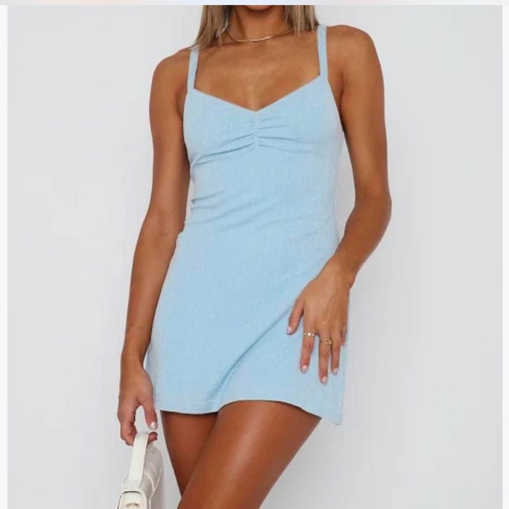 White Fox Boutique Baby Blue Mini Dress XS